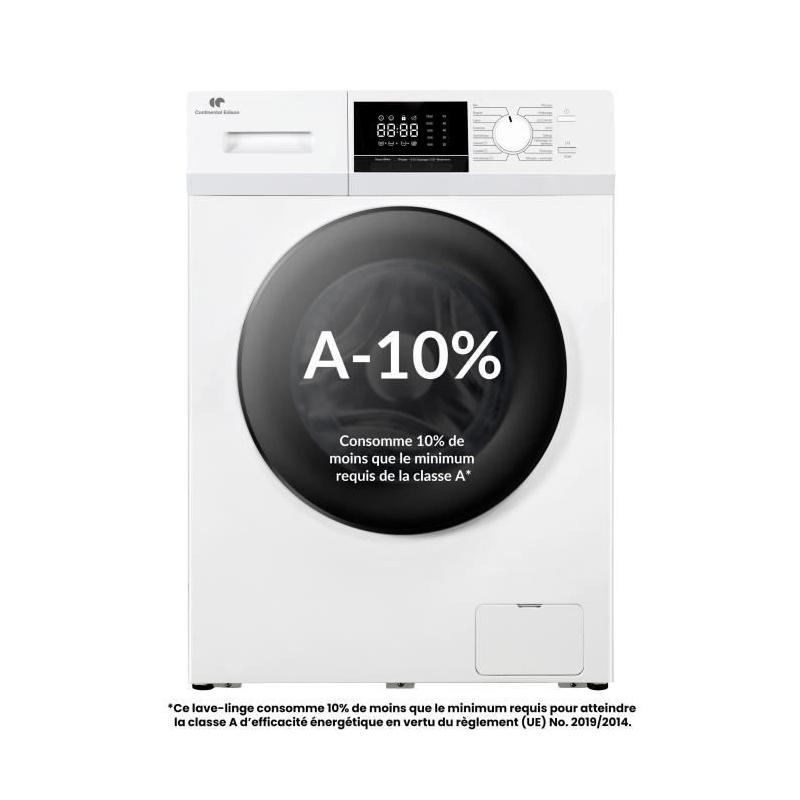Lave-linge hublot Continental Edison 8kg - Moteur induction
