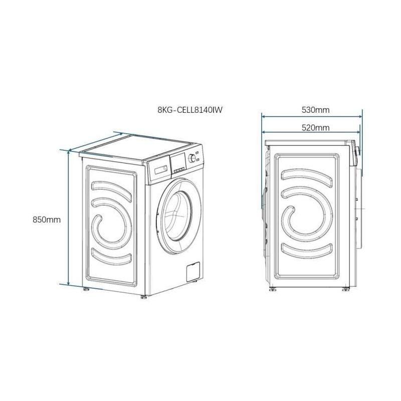 Lave-linge hublot Continental Edison 8kg - Moteur induction