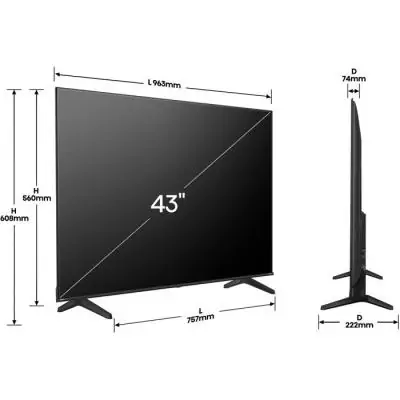 Hisense 43A6Q - TV LED 43 (108 cm) - 4K UHD 3840x2160 - HDR10+ - TV connecté - 3xHDMI 2.1 - WiFi Hisense 43A6Q - TV LED 43 (108 cm) - 4K UHD 3840x2160 - HDR10+ - TV connecté - 3xHDMI 2.1 - WiFi