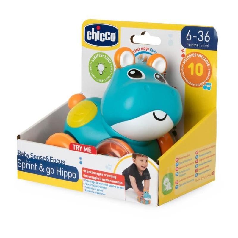 Doudou Chicco Hippo Sprint&go - Bleu et orange