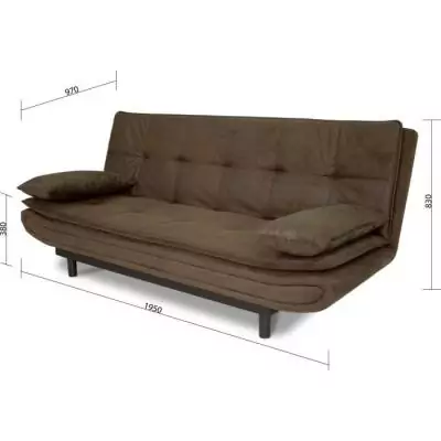 Banquette clic-clac DARIUS - Confort et style en tissu marron Banquette clic-clac DARIUS - Confort et style en tissu marron