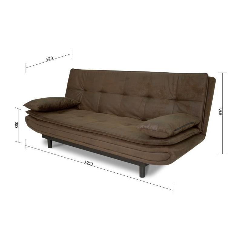 Banquette clic-clac DARIUS - Confort et style en tissu marron