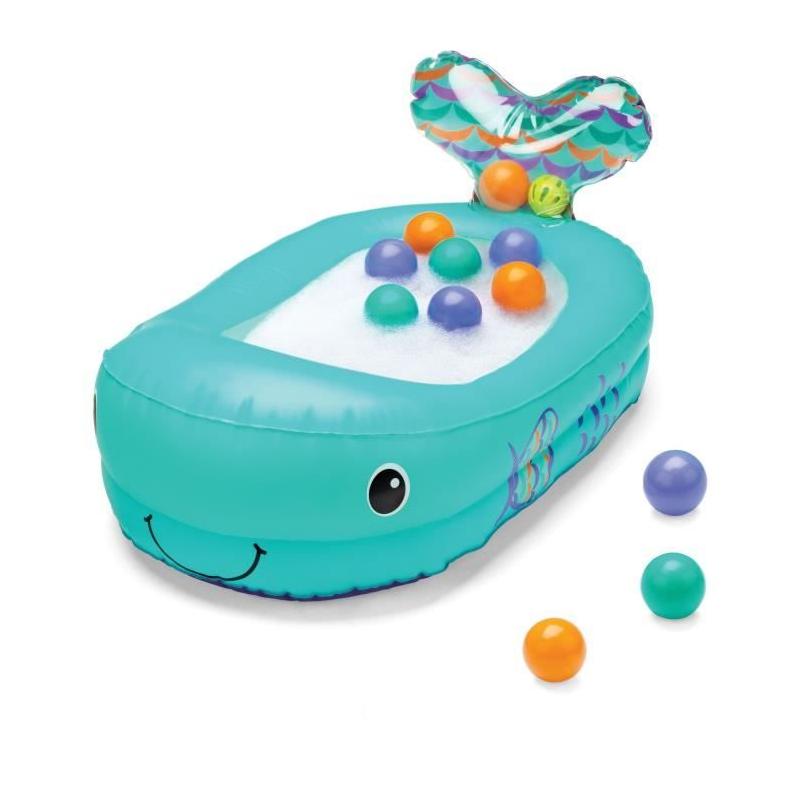 Baignoire baleine gonflable avec jeux et thermomètre - Bleu - INFANTINO
