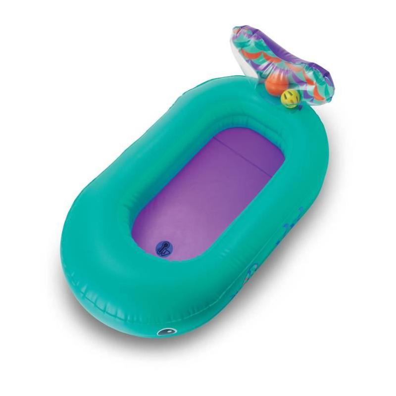 Baignoire baleine gonflable avec jeux et thermomètre - Bleu - INFANTINO