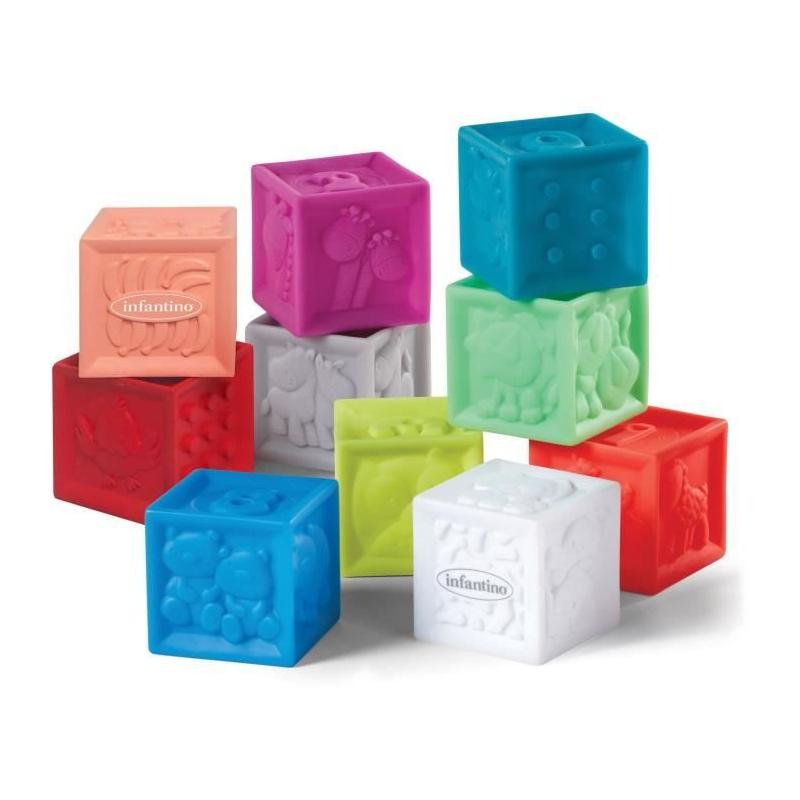 Sac vinyl INFANTINO avec 10 cubes souples - Sensoriels