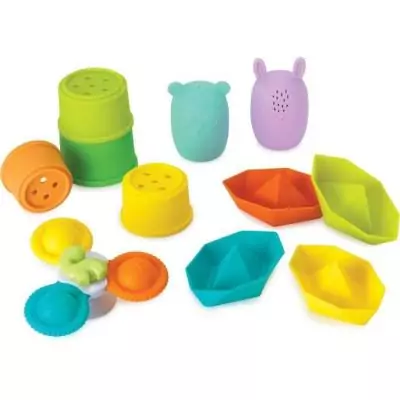 Coffret de bain INFANTINO : 11 pièces en silicone