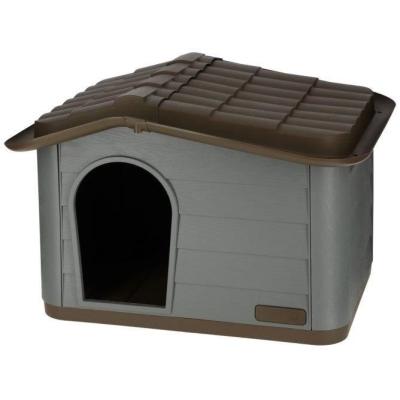Niche extérieure pour chats ou chiens Taille M - Design moderne - Gris & marron