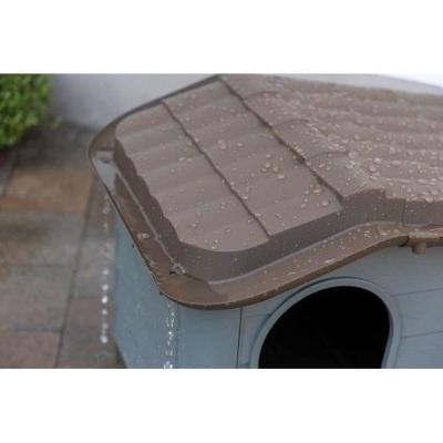 Niche extérieure pour chats ou chiens Taille M - Design moderne - Gris & marron