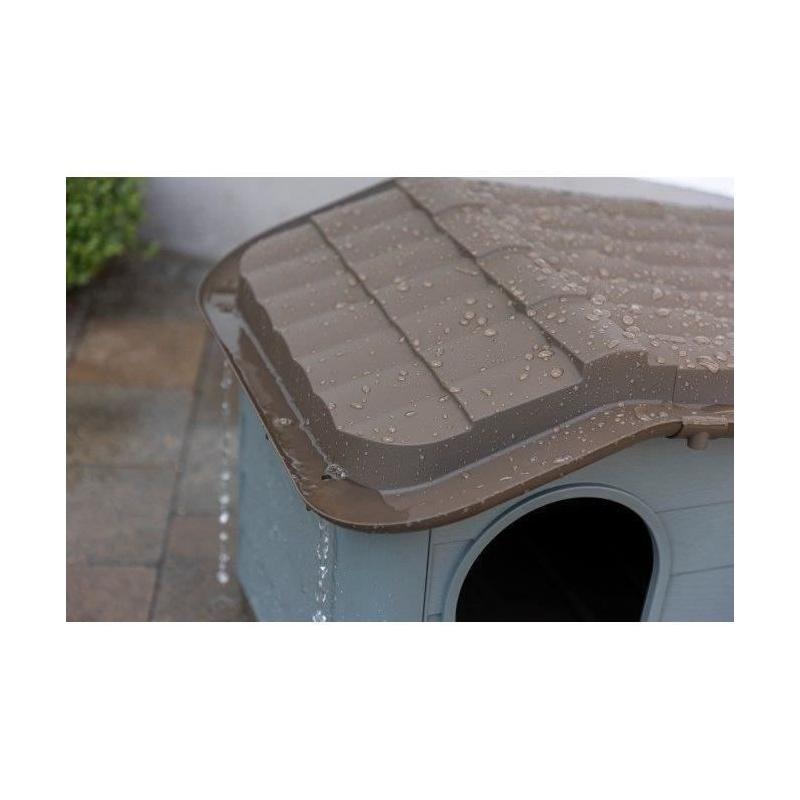 Niche extérieure pour chats ou chiens Taille M - Design moderne - Gris & marron