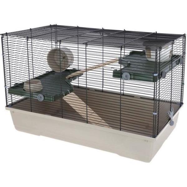 Cage 3 étages pour petits rongeurs 80*45*53 cm - FLAT NATURE - KERBL