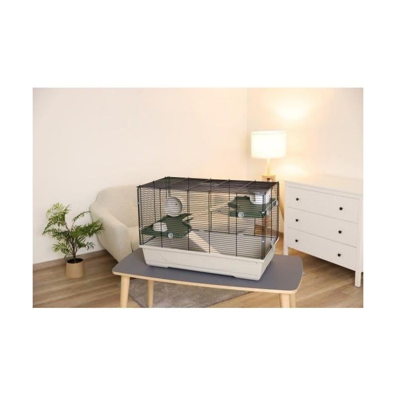 Cage 3 étages pour petits rongeurs 80*45*53 cm - FLAT NATURE - KERBL