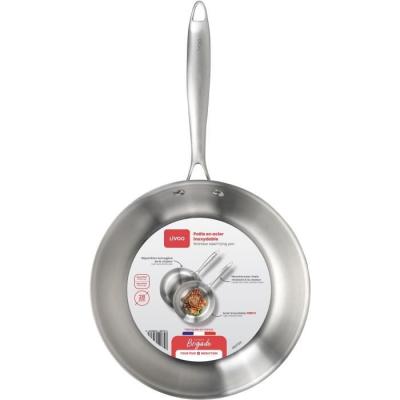 Poêle 28 cm inox Triply MEP159 - LIVOO: Made in France, Tous feux