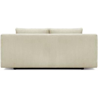 Banquette convertible 3 places MIKA - Velours Beige - Coffre de rangement