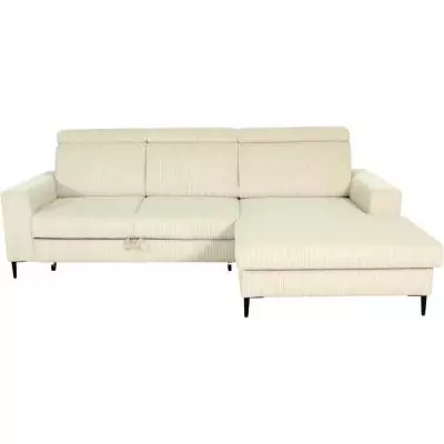 Canapé d'angle convertible 4 places NIZZA Velours Beige