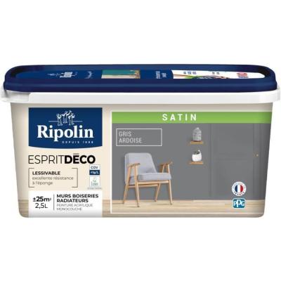 Peinture Satin Ultra Couvrante pour Cuisine, Chambre, Salon - Gris Ardoise