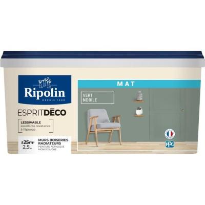 Peinture décorative murale intérieure vert nobile mat RIPOLIN - 2,5L