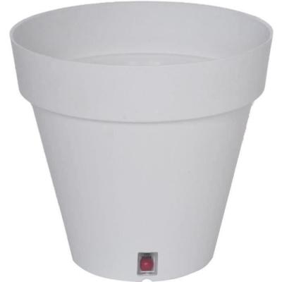 Bac à fleurs rond RIVIERA LOFT - Plastique blanc 30 cm