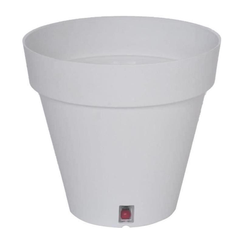 Bac à fleurs rond RIVIERA LOFT - Plastique blanc 30 cm