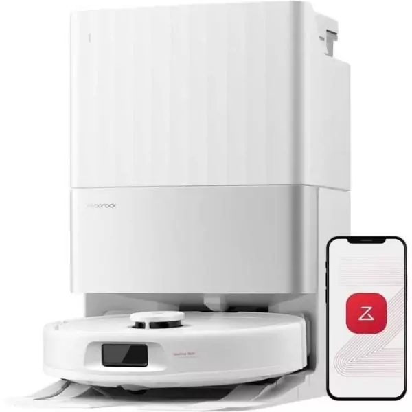 ROBOROCK QREVO 5AE - Aspirateur Robot Laveur avec Station - Puissance 12000 Pa - Serpillieres FlexiArm - Double Anti-emmelement