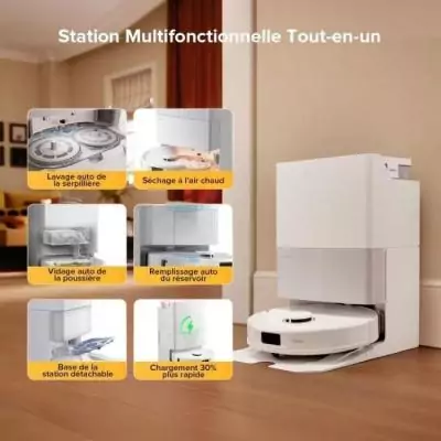 ROBOROCK QREVO 5AE: Aspi Robot Laveur 12000 Pa - Serpillières FlexiArm