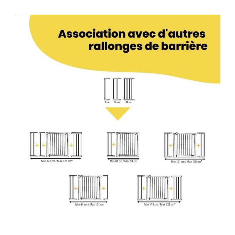 Extension de barrière de sécurité 14 cm - Métal Noir