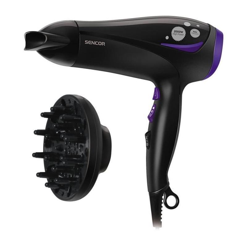 Sèche-cheveux ionique SENCOR - Puissant 2000 W - Noir