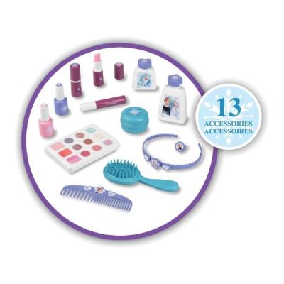 Valise beauté Reine des Neiges pour coiffure, onglerie et maquillage