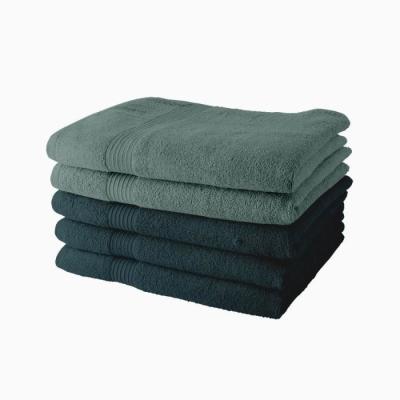 Lot de 5 Draps de Bain TODAY 70x130 cm 100% Coton - Assortiment paon et celadon