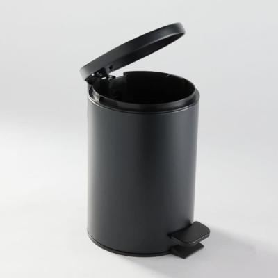 Poubelle SDB - TODAY - UTILITAIRE - 3 L - Ø 17 x H 25 cm - Polypropylène - Noir Doux