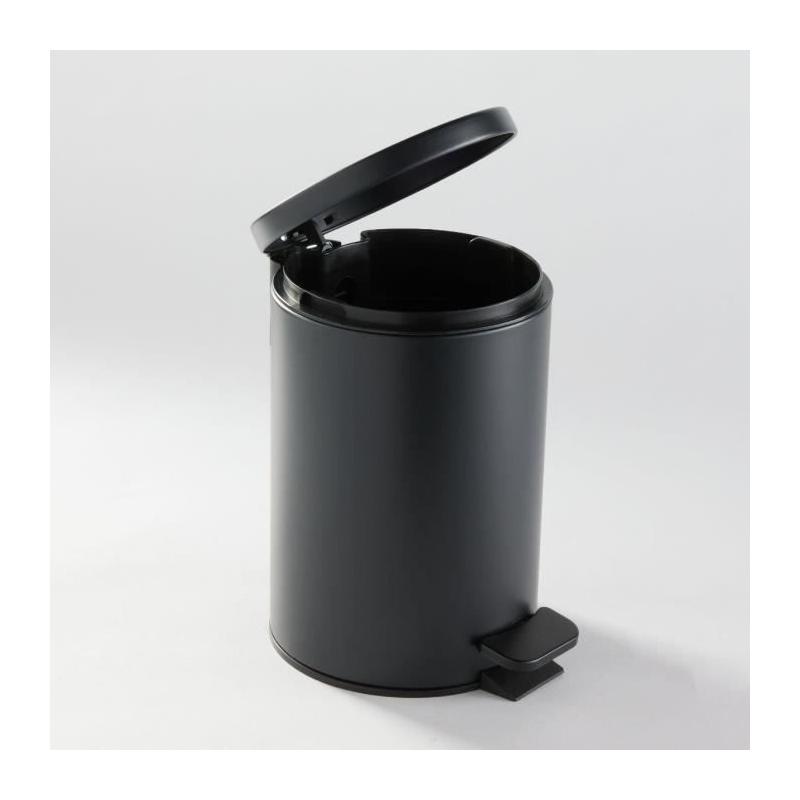 Poubelle SDB - TODAY - UTILITAIRE - 3 L - Ø 17 x H 25 cm - Polypropylène - Noir Doux