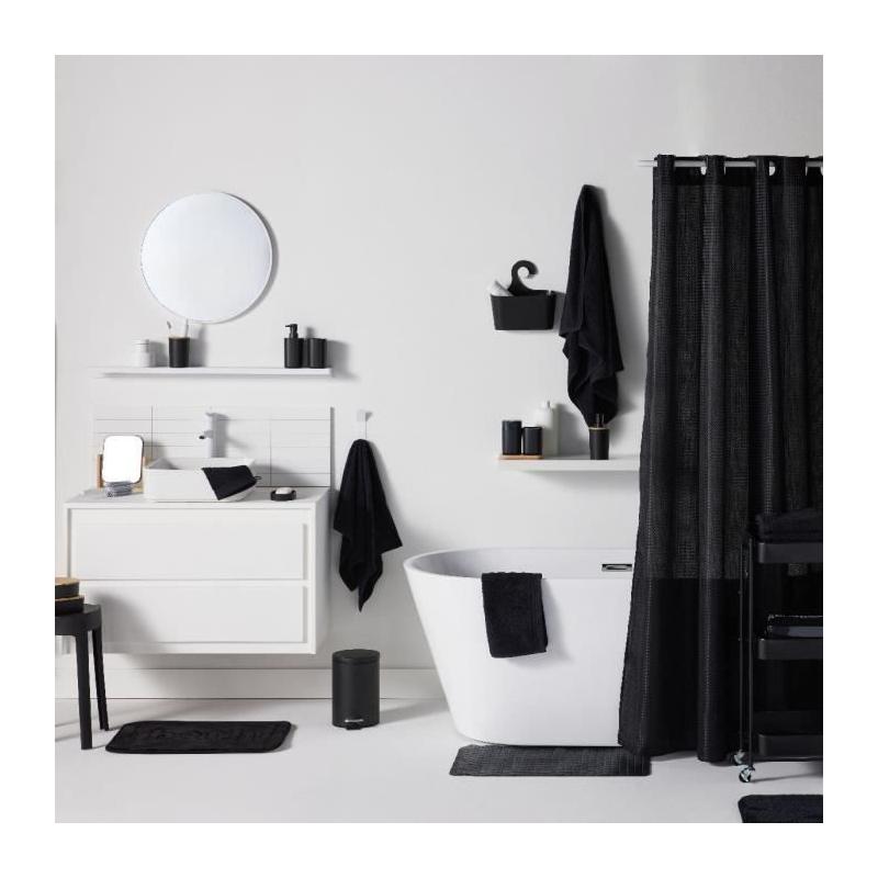 Poubelle SDB - TODAY - UTILITAIRE - 3 L - Ø 17 x H 25 cm - Polypropylène - Noir Doux