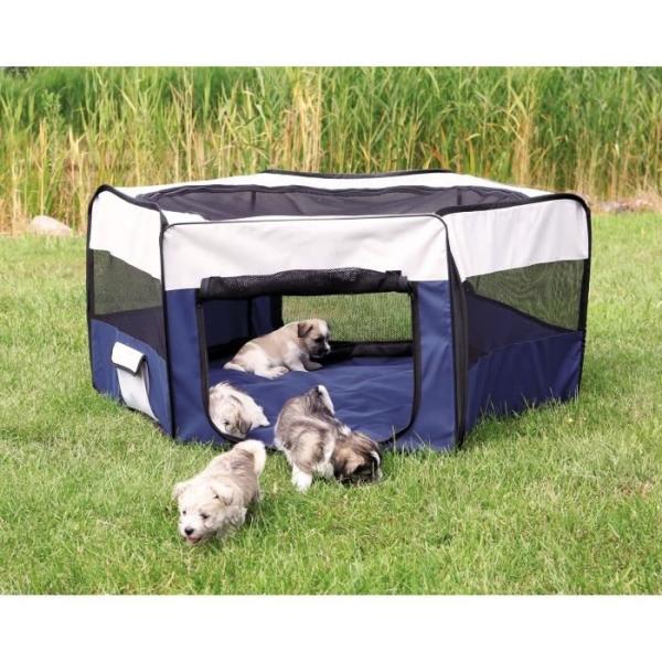 Enclos avec filet/base - TRIXIE - ø 150 × 65 cm - Turquoise / Gris clair