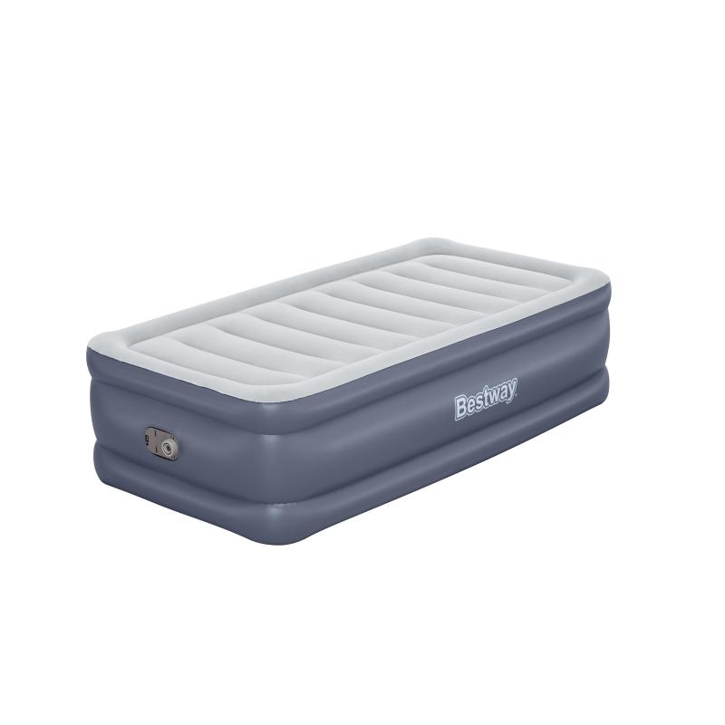 Bestway Matelas gonflable Tritech 1 place avec pompe électrique intégrée et revêtement antimicrobien 1,91 m x 97 cm x 51 cm