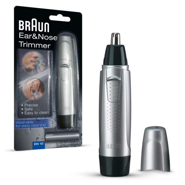 Tondeuse pour oreilles et nez - Braun EN10 - Gris - Autonomie 60 min - Sans fil
