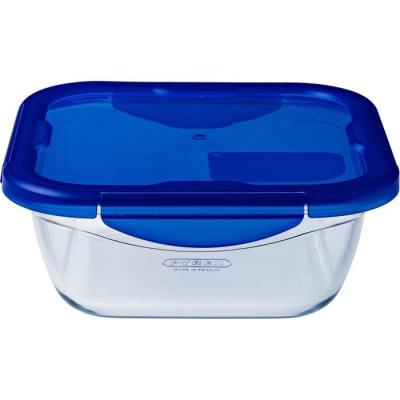 Boîte carrée avec couvercle Pyrex 16 cm - 800 ml - Cook & Go - Verre borosilicate