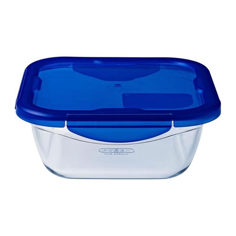 Boîte carrée avec couvercle Pyrex 16 cm - 800 ml - Cook & Go - Verre borosilicate