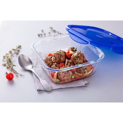 Boîte carrée avec couvercle Pyrex 16 cm - 800 ml - Cook & Go - Verre borosilicate
