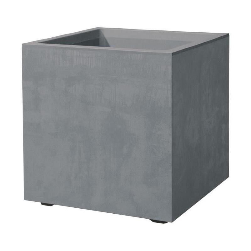 Pot de fleur Cube DEROMA Millennium R Ashgrey 25 cm - Réservoir d'eau