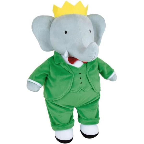 Peluche - JEMINI - Peluche Éléphant Babar +/- 40 cm - En peluche douce - Idéale pour créer des histoires et décorer la cham