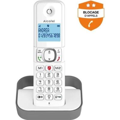 Téléphone fixe sans fil Alcatel F860 solo gris - Blocage d'appels