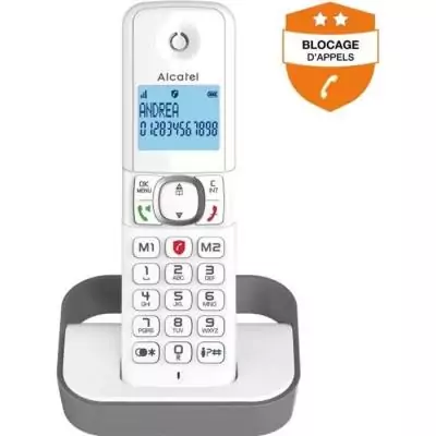 Téléphone fixe sans fil Alcatel F860 solo gris - Blocage d'appels