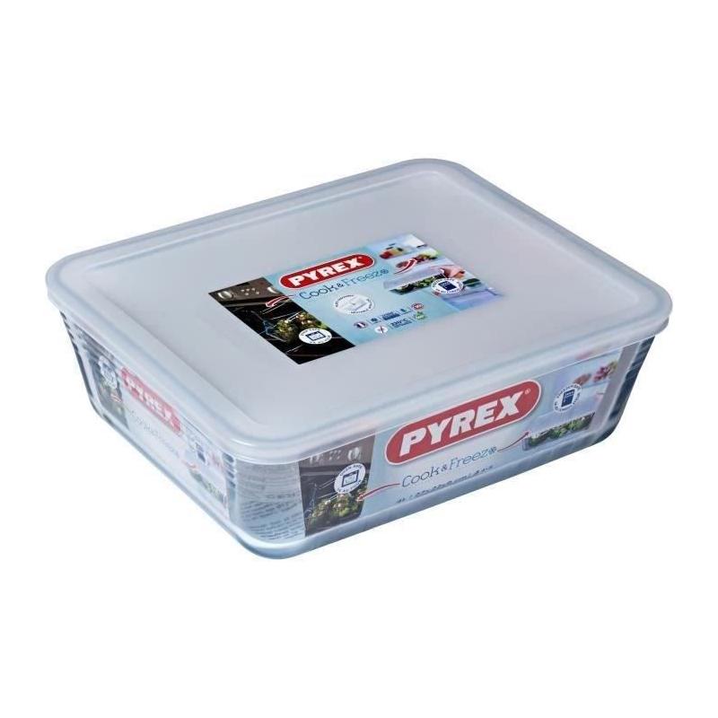 Boîte de conservation rectangulaire PYREX 27 x 22 cm - Couvercle en plastique