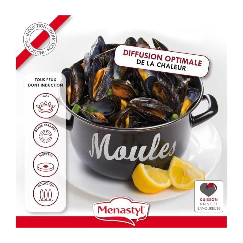 Marmite à moule MENASTYL 18 cm Noir - Émaillée pour une cuisson parfaite