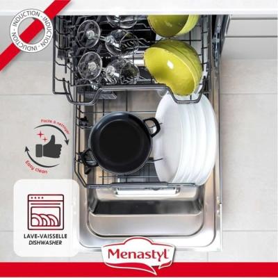 Marmite design MENASTYL 24 cm - Noir émaillé - Induction