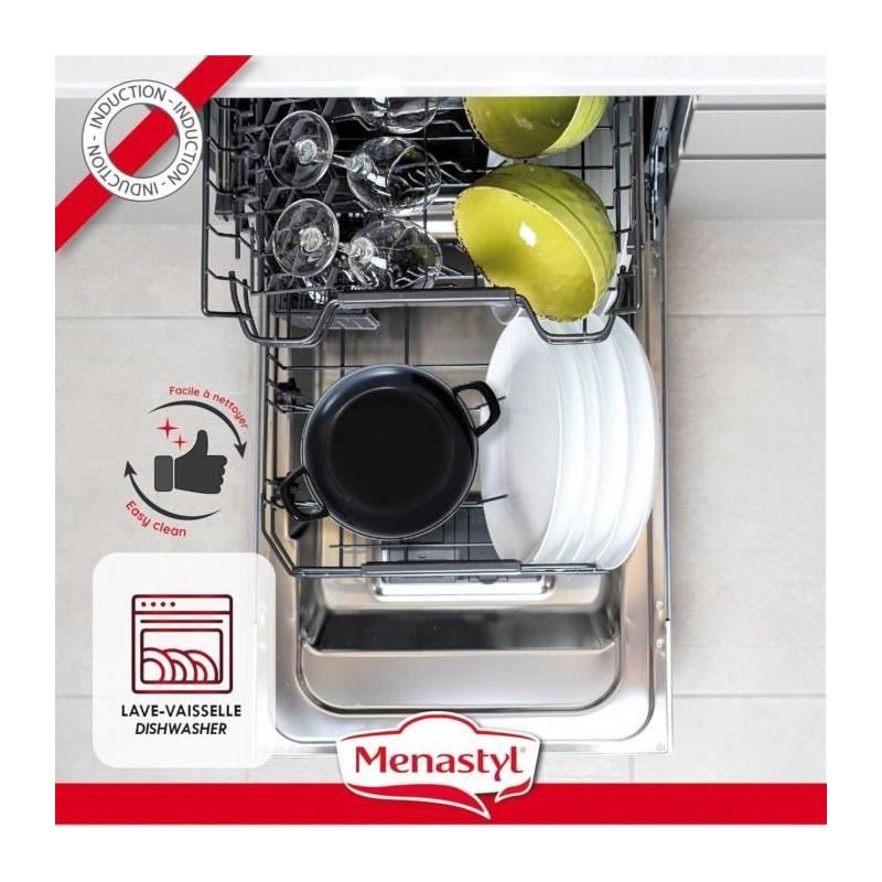 Marmite design MENASTYL 24 cm - Noir émaillé - Induction