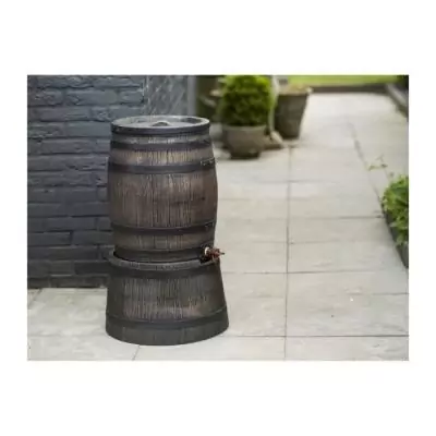 Récupérateur d'eau - Baril de pluie NATURE en aspect bois - 120L