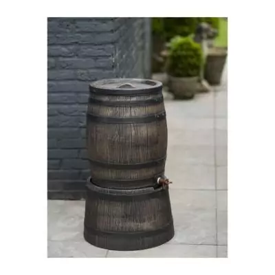 Récupérateur d'eau - Baril de pluie NATURE en aspect bois - 120L