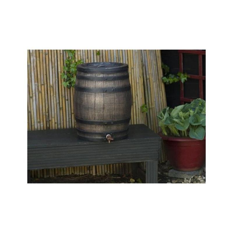 Récupérateur d'eau - Baril de pluie NATURE en aspect bois - 120L