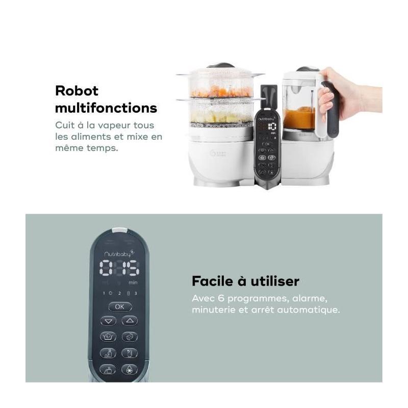 Babymoov Pack Nutribaby(+) Blanc & 3 Babybols 180mL + 2 cuillères - Prêt pour la diversification