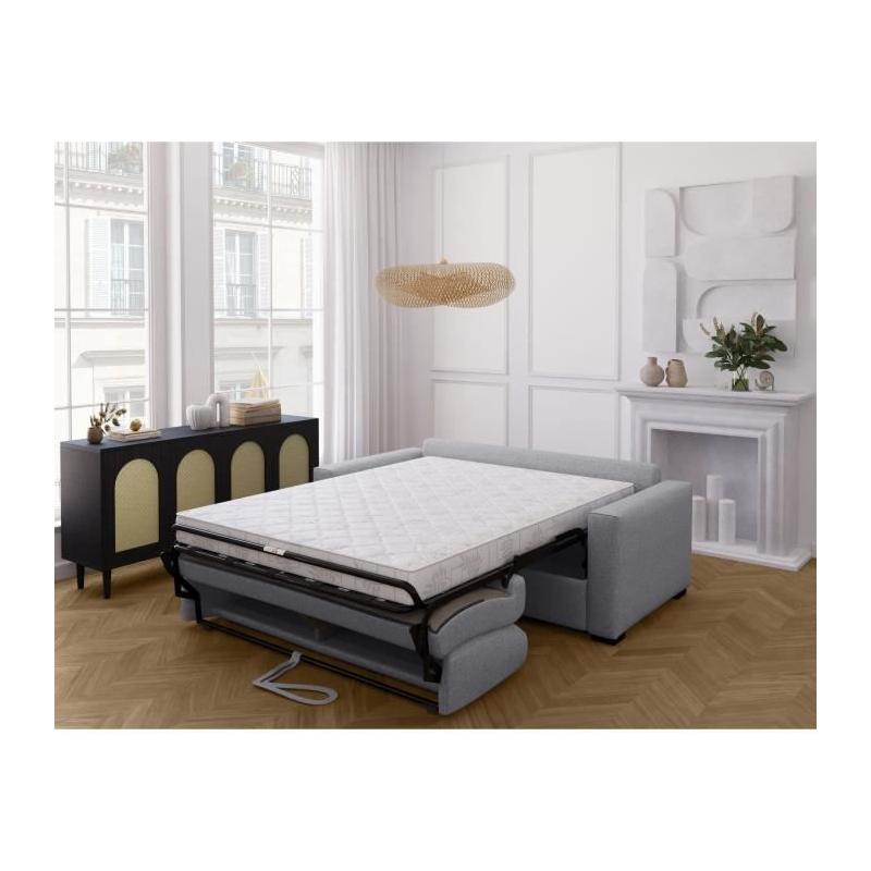Canapé convertible express MARIUS - Gris clair - 190 x 100 x 87 cm